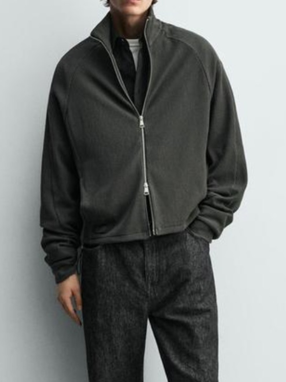 Banana Rep Sweater Jacket Dark Gray Size Men’s XL 100% Cotton Dual Zipper